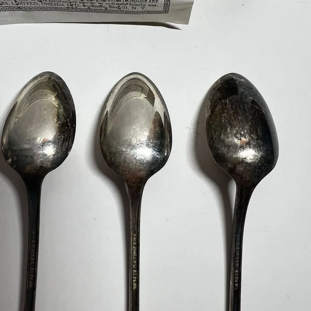 5 Vintage 1940 Wm A Rogers Oneida Silverplate Iced Tea Spoons With Box